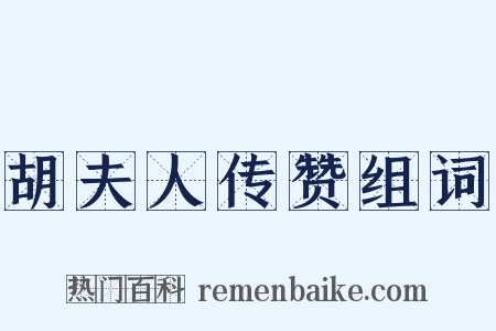 胡夫人传赞组词是什么意思的图片